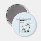 Taufe Blauer Junge Lamm, anpassbar Magnet (Vorderseite/Rückseite)