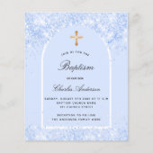 Taufe blauer Konfetti-Bogen Einladung (Vorderseite)