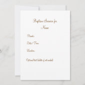 Taufe - Blauer mit/Kreuz & Ribbo Einladung (Rückseite)