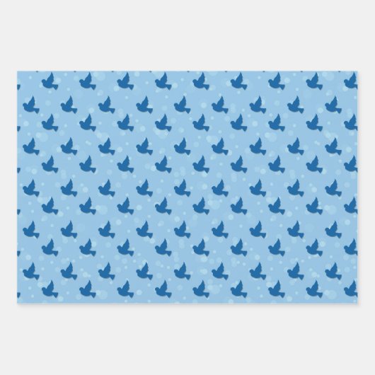 Taufe Blauer Taubenkreuz Liebe Geschenkpapier Set (Vorderseite 3)