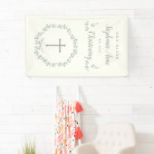 Taufe Blauer und Grüner Leaf Kranz Banner (Insitu)