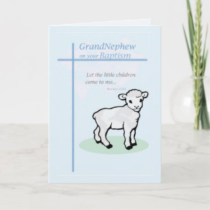 Taufe Blaues Grandnephew-Lamm Karte