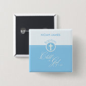 Taufe Blaues Kind Gottes, anpassbar Button (Vorne & Hinten)