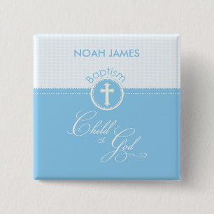 Taufe Blaues Kind Gottes, anpassbar Button