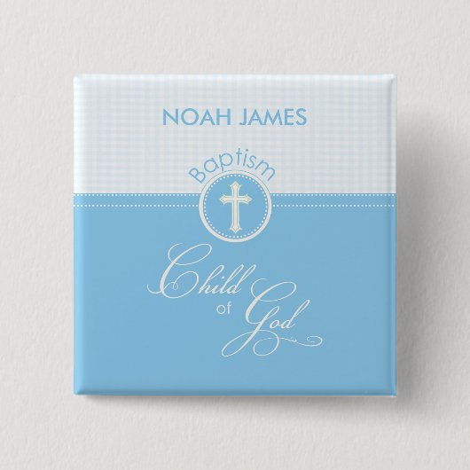 Taufe Blaues Kind Gottes, anpassbar Button (Vorderseite)