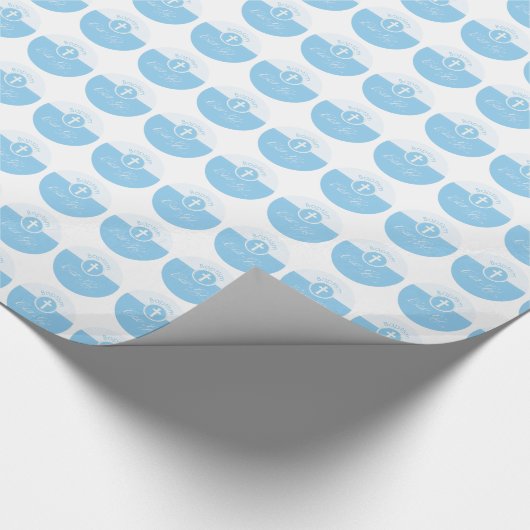 Taufe Blaues Kind Gottes, anpassbar Geschenkpapier (Ecke)