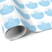 Taufe Blaues Kind Gottes, anpassbar Geschenkpapier (Rolleneckpunkt)