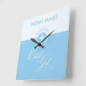 Taufe Blaues Kind Gottes, anpassbar Quadratische Wanduhr (Winkel)