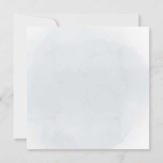 Taufe blaues Wasserfarbenkreuz Einladung (Rückseite)