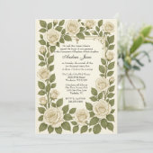 Taufe Bloral Jesus gesegnete Mutter Rose Einladung (Stehend Vorderseite)