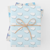 Taufe Blue Baby Cloud Cross Geschenkpapier Set (Beispiel)