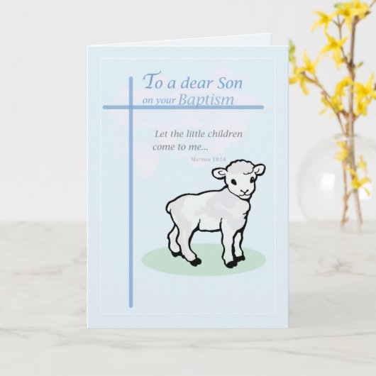 Taufe Blue Son Lamb Karte (Gelbe Blume)