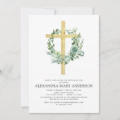 Taufe Blumengarten Sage Eukalyptus Einladung (Vorderseite)