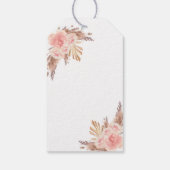 Taufe blush Pampas Gras Rosen danke Geschenkanhänger (Rückseite)