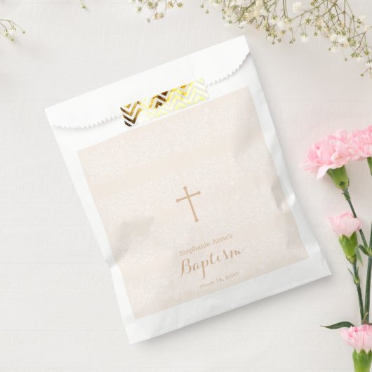 Taufe Blush Pink Delikate Blumenspitze Geschenktütchen (Versiegelt)