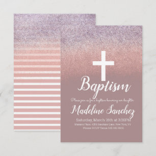 Taufe Blush Pink Glitzer Weihnachtsfeier Einladung