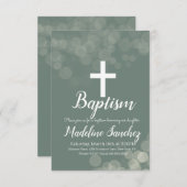 Taufe Bokeh Lights Enthüllung Einladung (Vorne/Hinten)