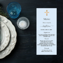 Taufe Boy Blue Pastells Menü Karte