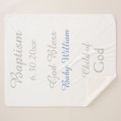 Taufe Boy Blue Star Rattle Medium Sherpadecke (Vorderseite (Horizontal))