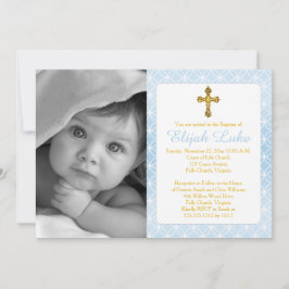 Taufe | Boy Eternity Rings Gold Cross Foto Einladung