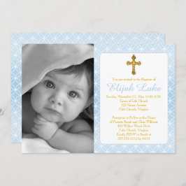 Taufe | Boy Eternity Rings Gold Cross Foto Einladung