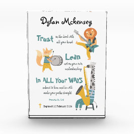 Taufe Boy Funny Musical Tiere und Bibel Verse Fotoblock