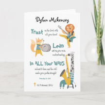 Taufe Boy Funny Musical Tiere und Bibel Verse