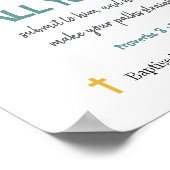 Taufe Boy Funny Musical Tiere und Bibel Verse Poster (Ecke)