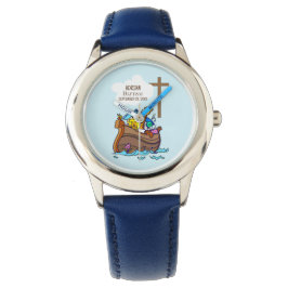 Taufe Boy Noah's Ark, Niedliche Tiere Personalisie Armbanduhr