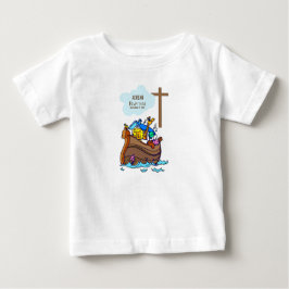 Taufe Boy Noah's Ark, Niedliche Tiere Personalisie Baby T-shirt
