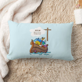 Taufe Boy Noah's Ark, Niedliche Tiere Personalisie Lendenkissen