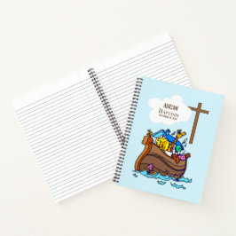 Taufe Boy Noah's Ark, Niedliche Tiere Personalisie Notizblock