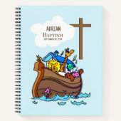 Taufe Boy Noah's Ark, Niedliche Tiere Personalisie Notizblock (Vorderseite)