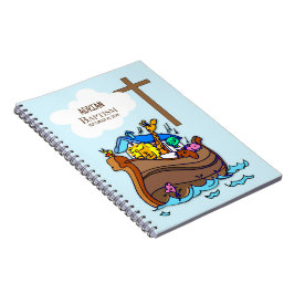 Taufe Boy Noah's Ark, Niedliche Tiere Personalisie Notizblock