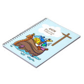 Taufe Boy Noah's Ark, Niedliche Tiere Personalisie Notizblock (Linke Seite)