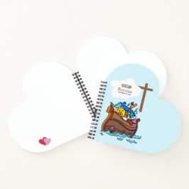 Taufe Boy Noah's Ark, Niedliche Tiere Personalisie Notizblock