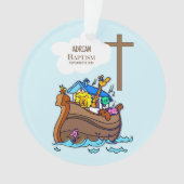 Taufe Boy Noah's Ark, Niedliche Tiere Personalisie Ornament (Vorderseite)
