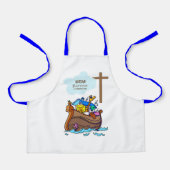 Taufe Boy Noah's Ark, Niedliche Tiere Personalisie Schürze (Vorderseite)