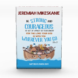 Taufe Boy Noah's Ark Theme Fotoblock