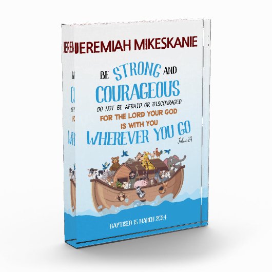 Taufe Boy Noah's Ark Theme Fotoblock (Links)