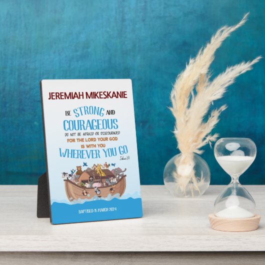 Taufe Boy Noah's Ark Theme Fotoplatte (Seite)