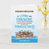 Taufe Boy Noah's Ark Theme Karte (Gelbe Blume)