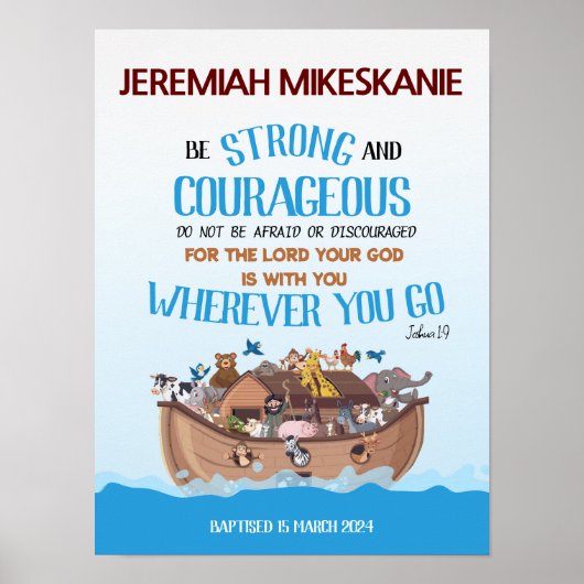 Taufe Boy Noah's Ark Theme Poster (Vorne)