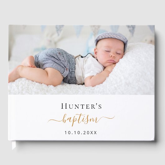 Taufe Brauch Foto moderne Junge Mädchen Gästebuch (Vorderseite)