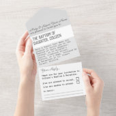 Taufe Christening all in einer Einladung (Abreißen)