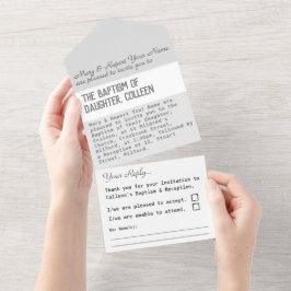 Taufe Christening all in einer Einladung
