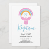 Taufe Christening angel und Regenbogen Einladung (Vorne/Hinten)