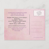 Taufe Christening Bird Trio in Tree Party Einladun Ankündigungspostkarte (Rückseite)