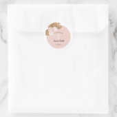 Taufe Christening Blush Arch Boho Einladung Runder Aufkleber (Tasche)