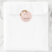 Taufe Christening Blush Arch Boho Einladung Runder Aufkleber (Tasche)